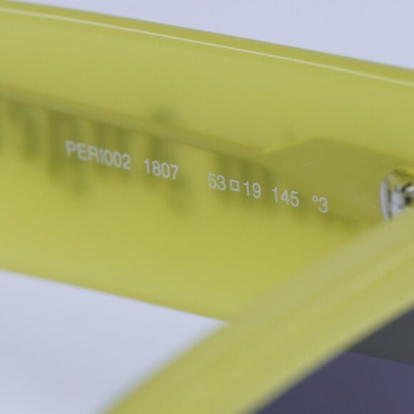 Palm Angels PERI002 PALM 1807 Sunglasses Yellow Rectangle Frame, Grey Lenses - Picture 9 of 10